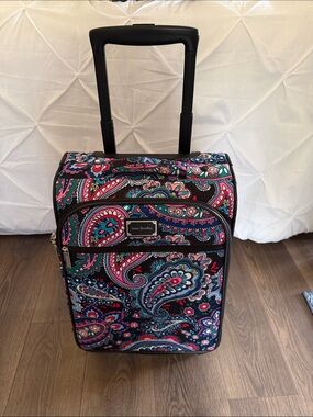 Vera Bradley Paisley Carry-On in Teal, Pink & Navy